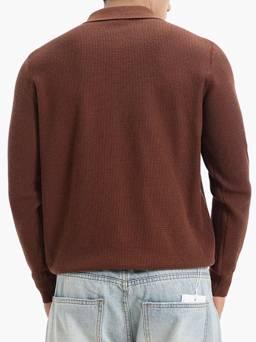 Men's Plus Size Quarter-Zip Textured Knit Top, image 2