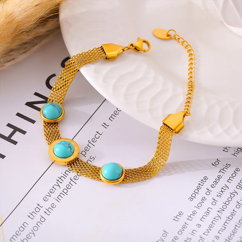 Turquoise Titanium Steel Bracelet, image 3