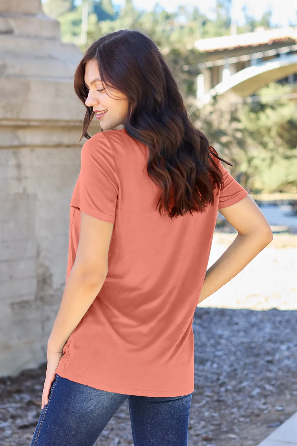 Bamboo Full Size V-Neck Short Sleeve T-Shirt, image 10