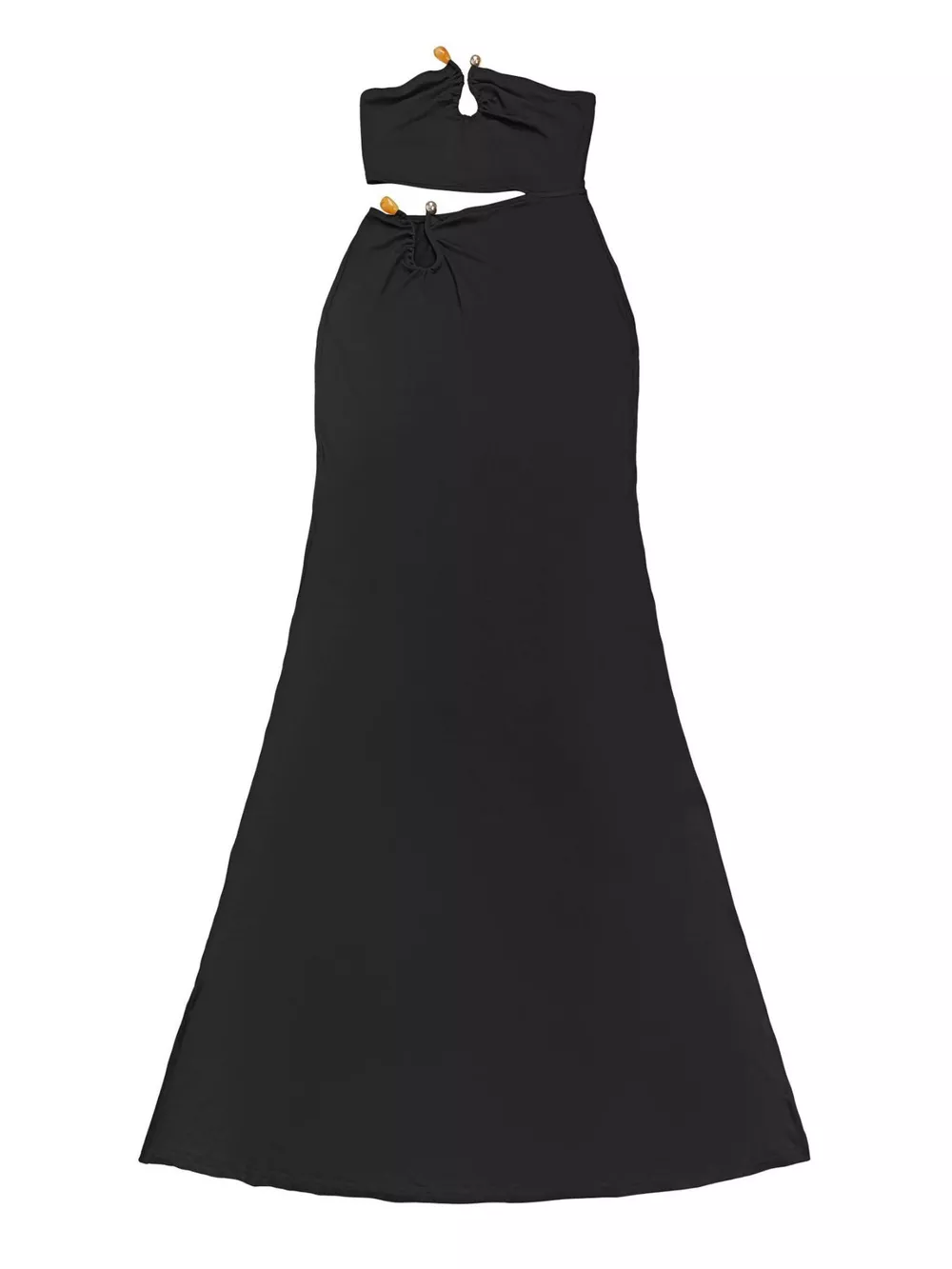 Strapless Cut-out Maxi Dress with Ruched Detail, image 7