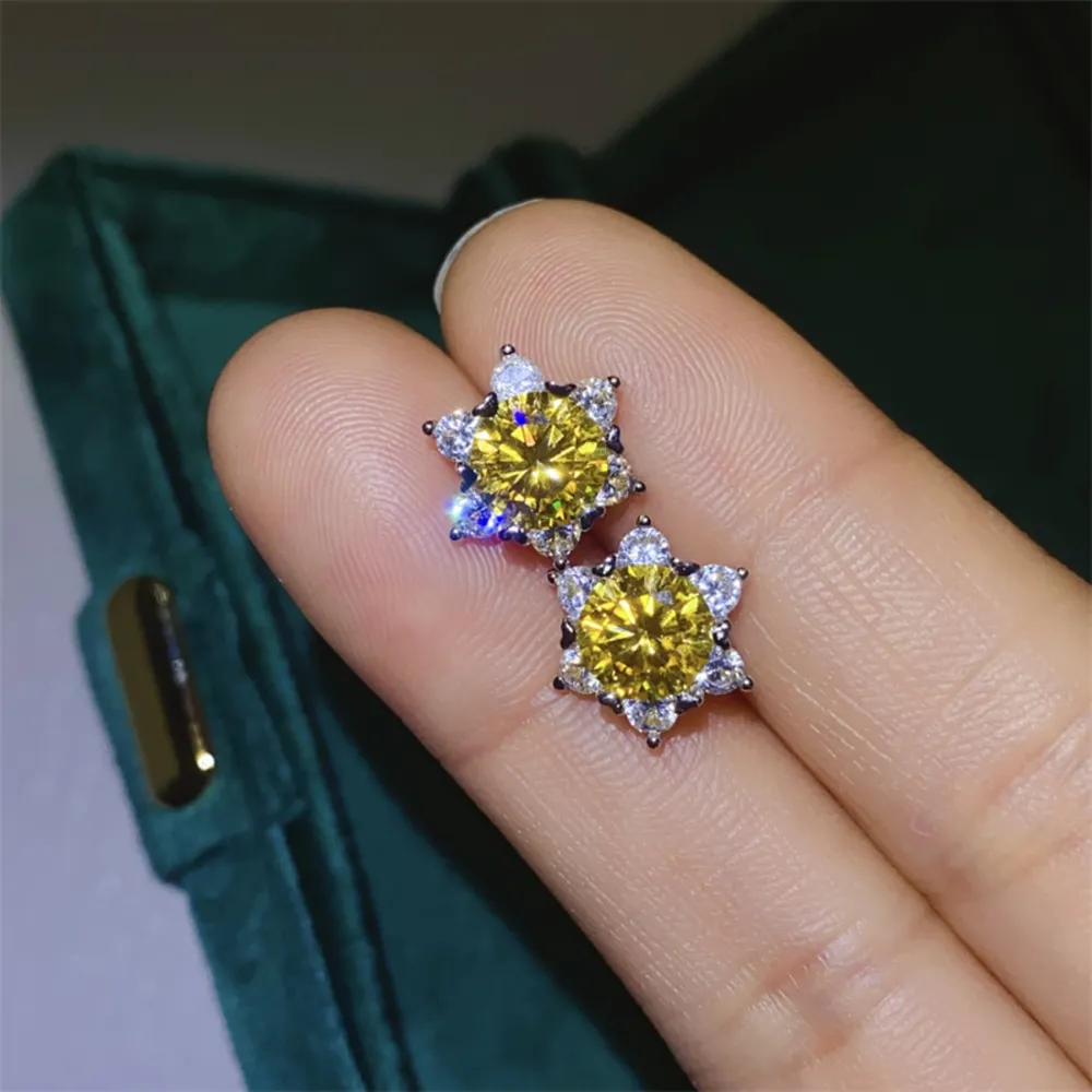 2 Carat Moissanite 925 Sterling Silver Stud Earrings, image 4