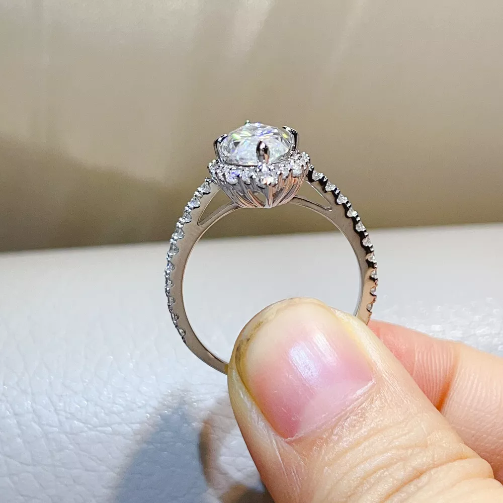 3 Carat 925 Sterling Silver Moissanite Ring, image 4