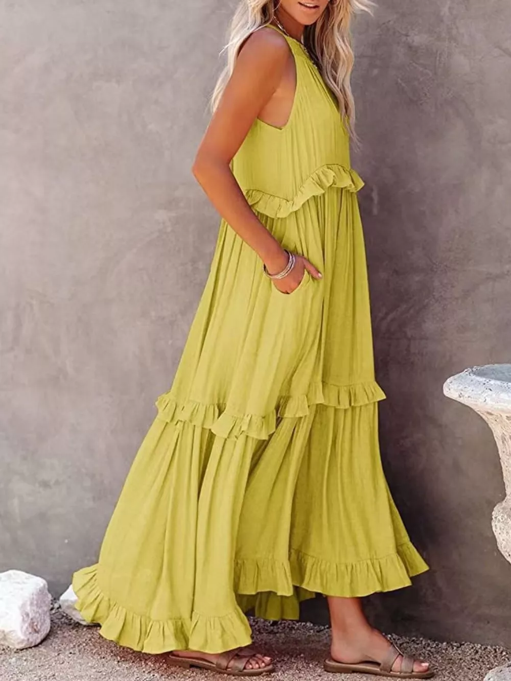 Ruffled Tiered Sleeveless Maxi Dress, image 17