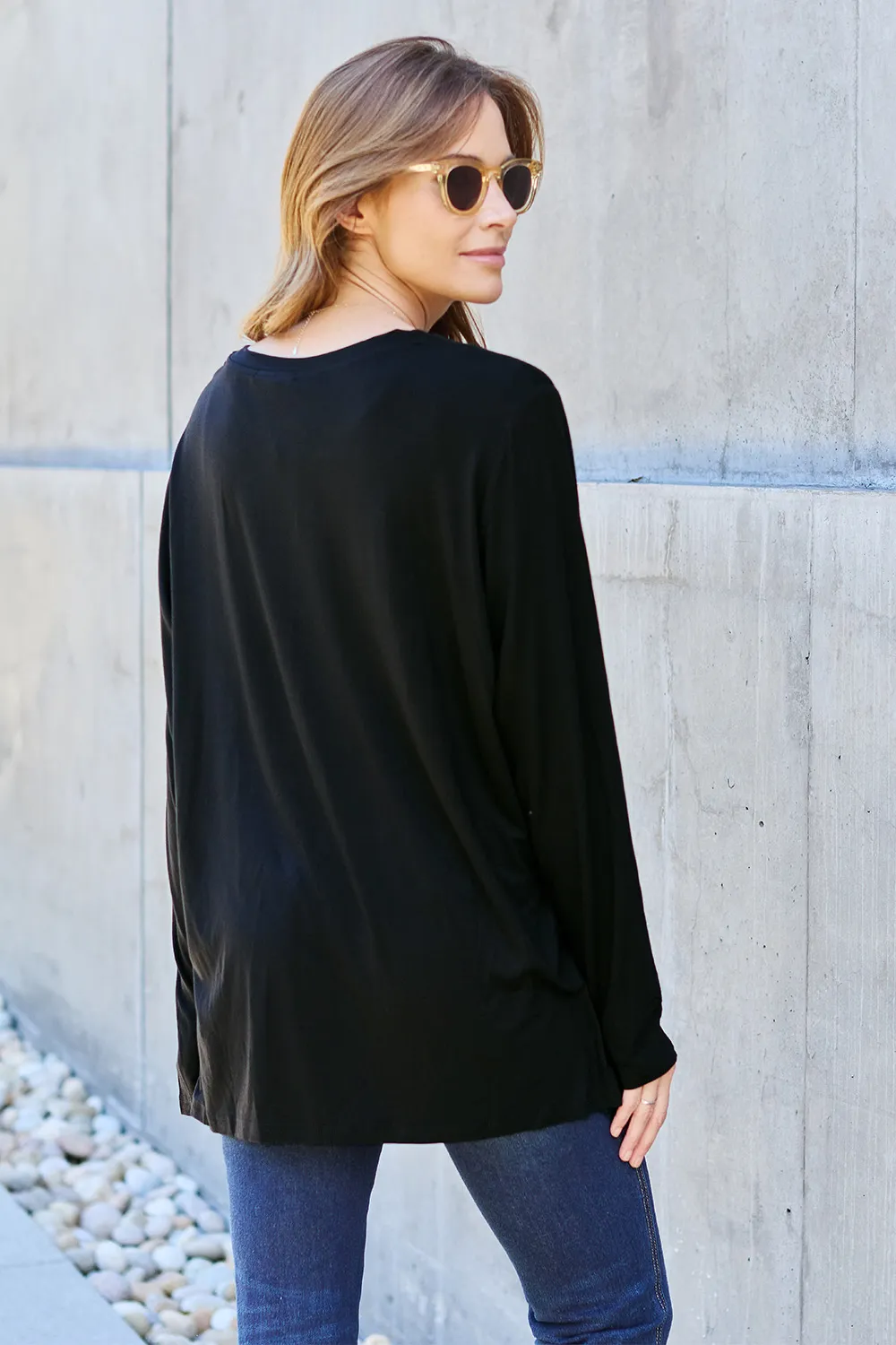 Full Size V-Neck Long Sleeve Top, image 15