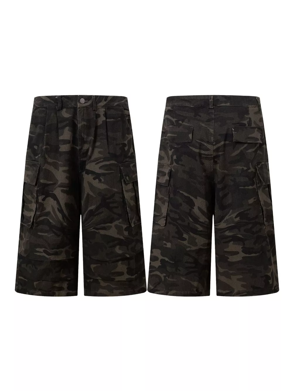 Men's Camouflage Wide-Leg Cargo Capris, image 5