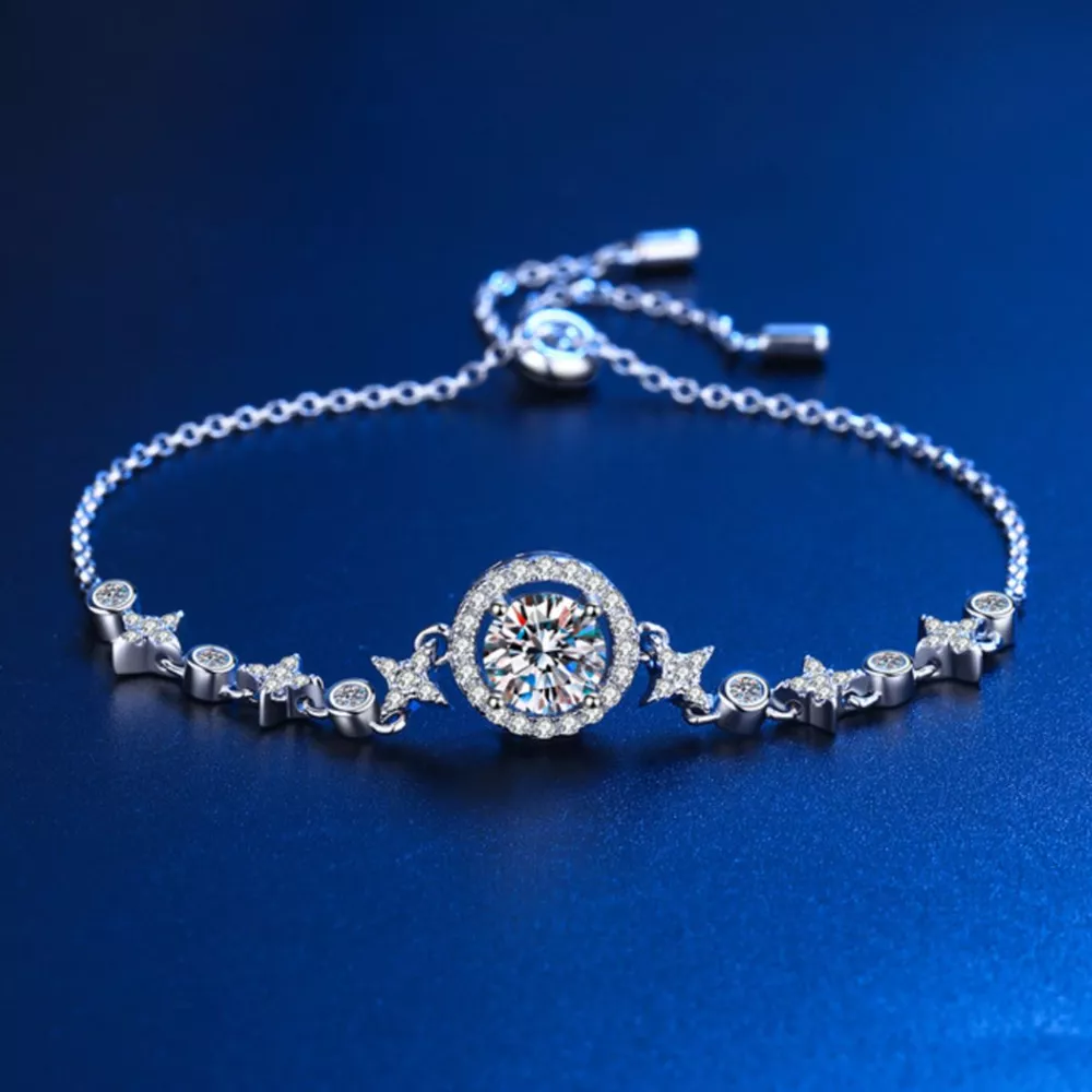 1 Carat Moissanite 925 Sterling Silver Bracelet, image 4