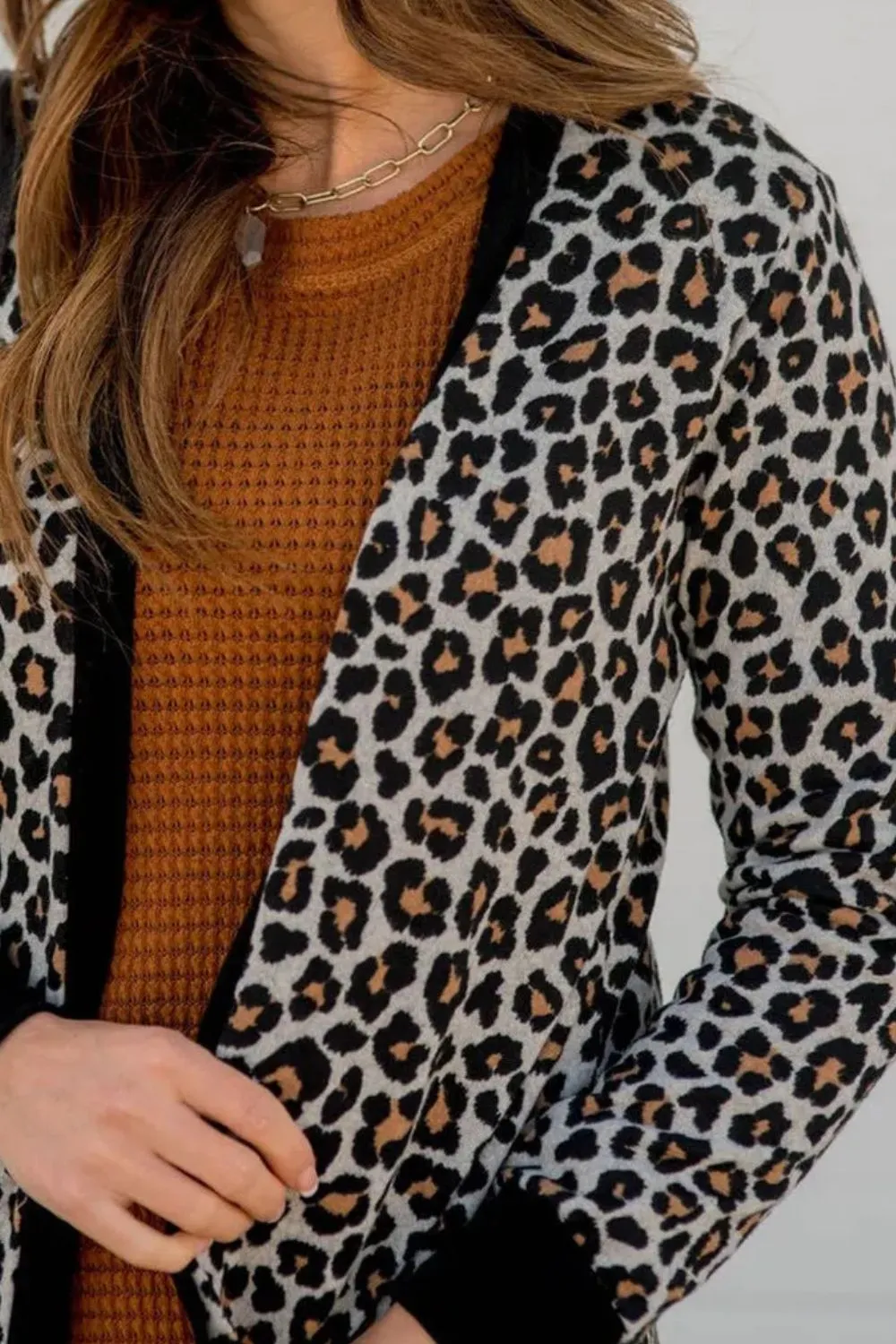Pocketed Leopard Open Front Cover Up, image 3