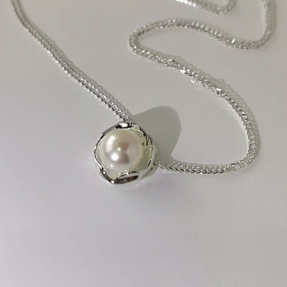 925 Sterling Silver Pearl Pendant Necklace, image 4