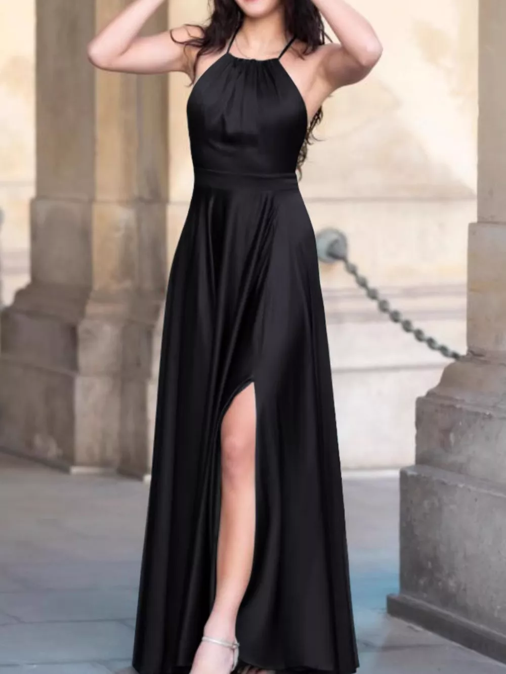 Halter Neck Slit Maxi Dress, image 15