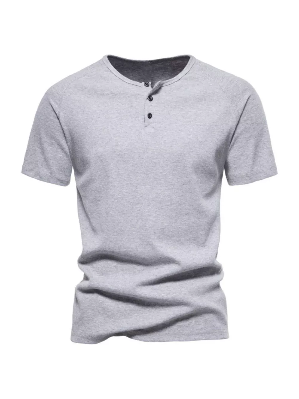 Men's Plus Size Button Detail Casual Henley T-Shirt, image 2