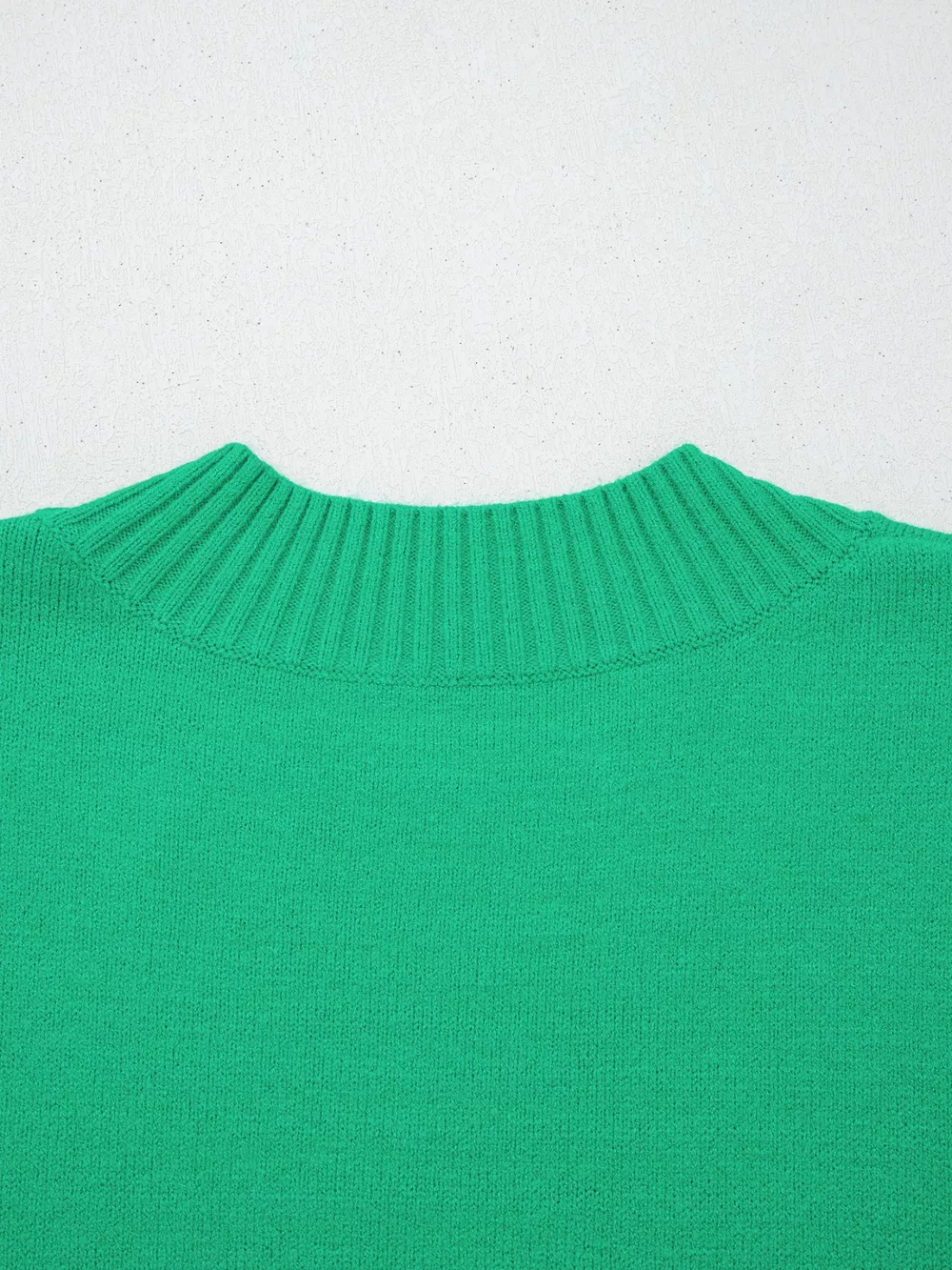 Solid Color Ribbed Trim Round Neck Ruffle Short Sleeve Sweater, image 16