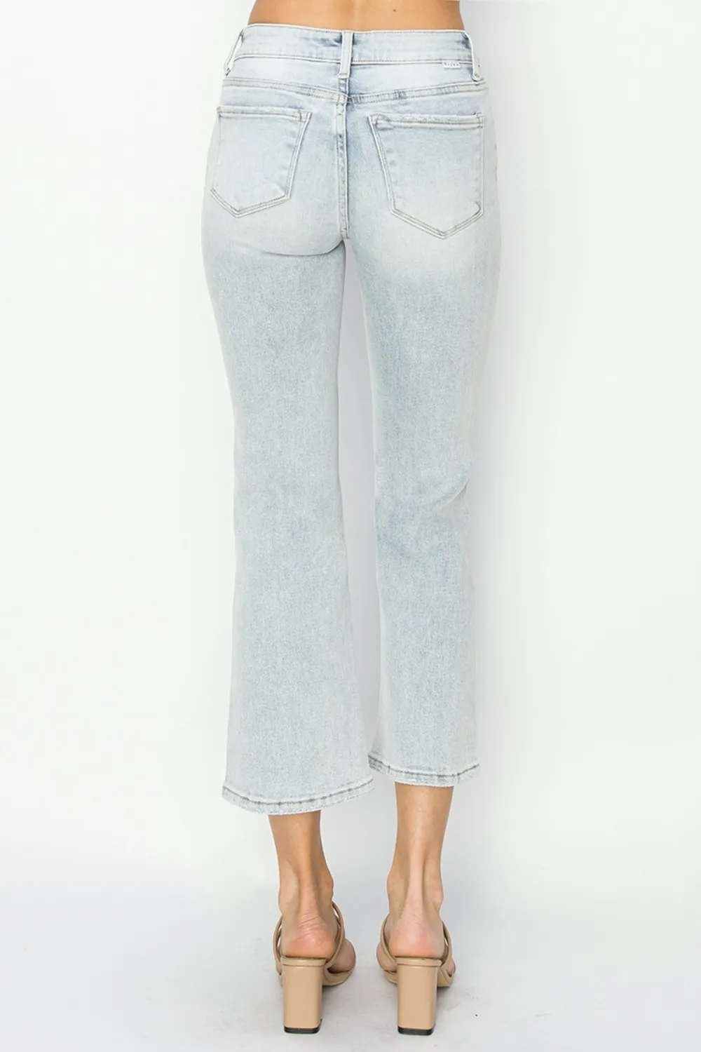 Full Size Mid Rise Cropped Flare Jeans, image 4