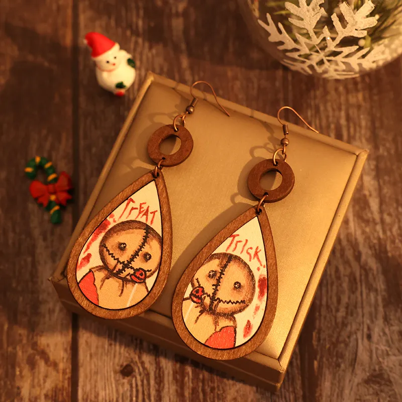 Wooden Teardrop Shape Earrings, image 5