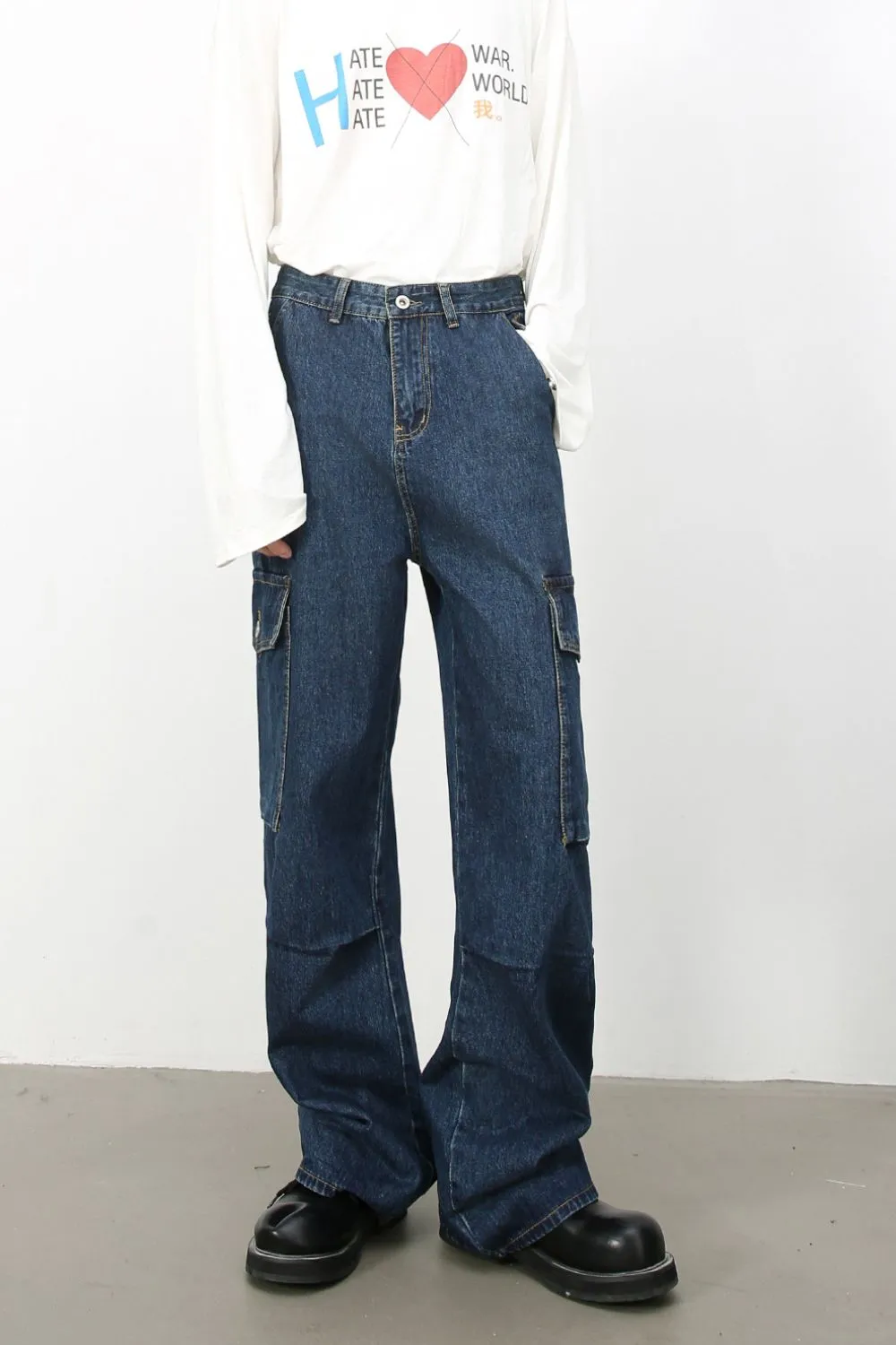 Men's Baggy Jeans with Cargo Pockets, image 3