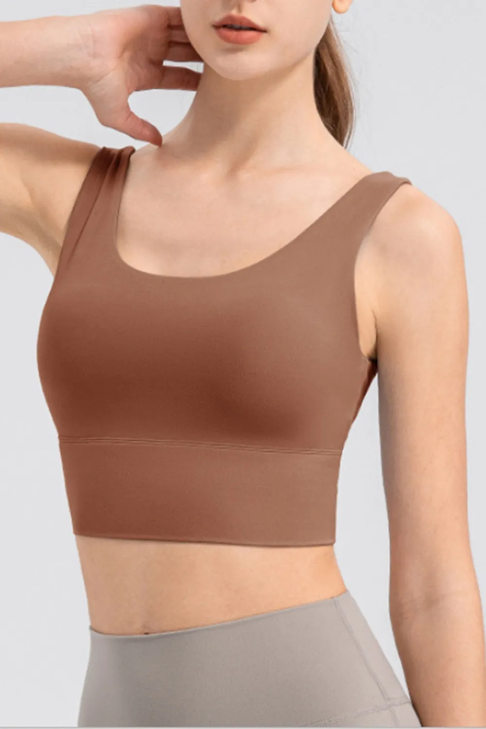 Scoop Neck Wide Strap Active Tank, image 12
