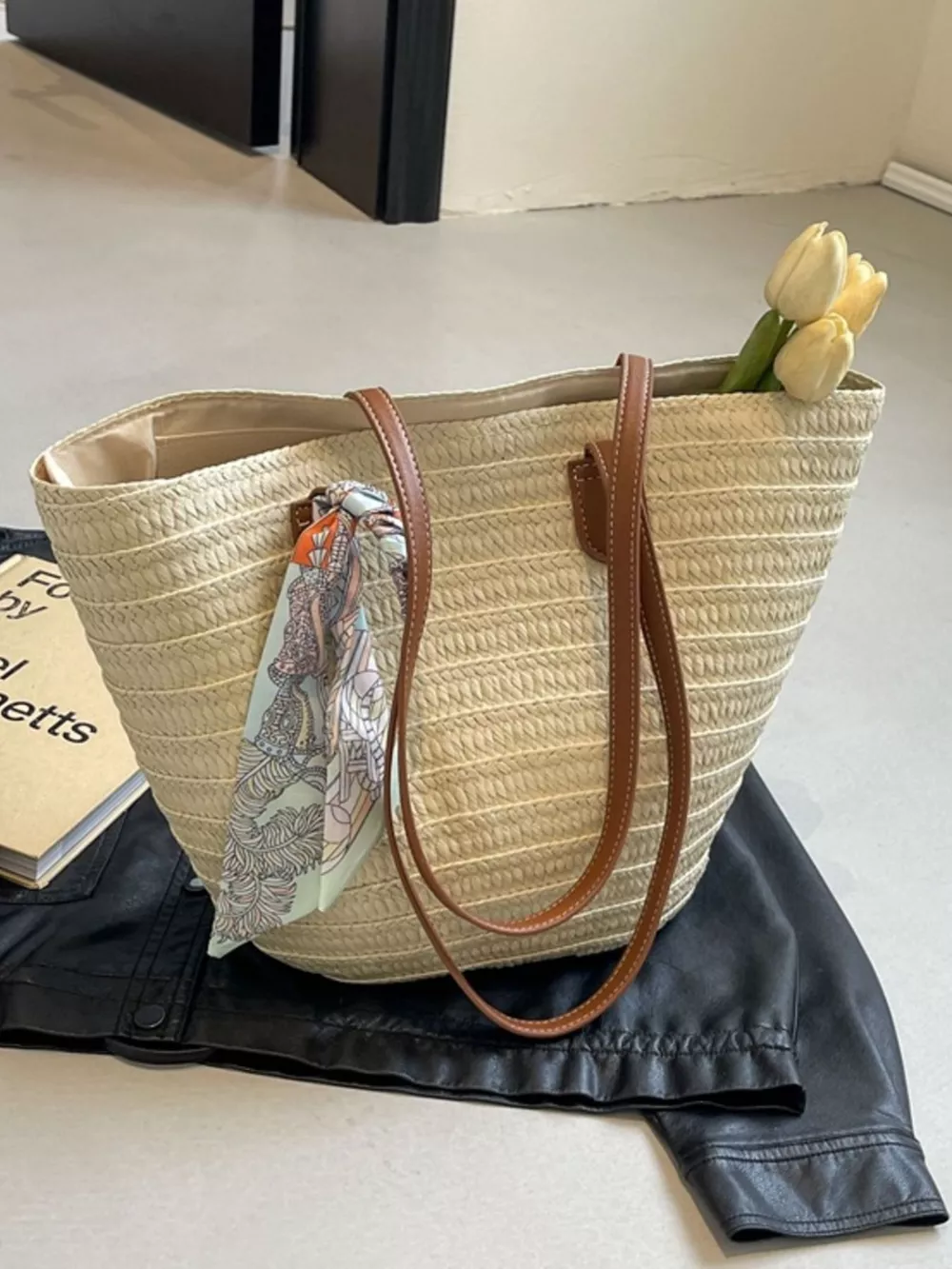 Straw Woven Shoulder Bag, image 8