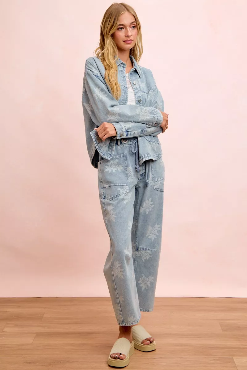 BiBi Printed Washed Denim Jacket With Pocket, image 15