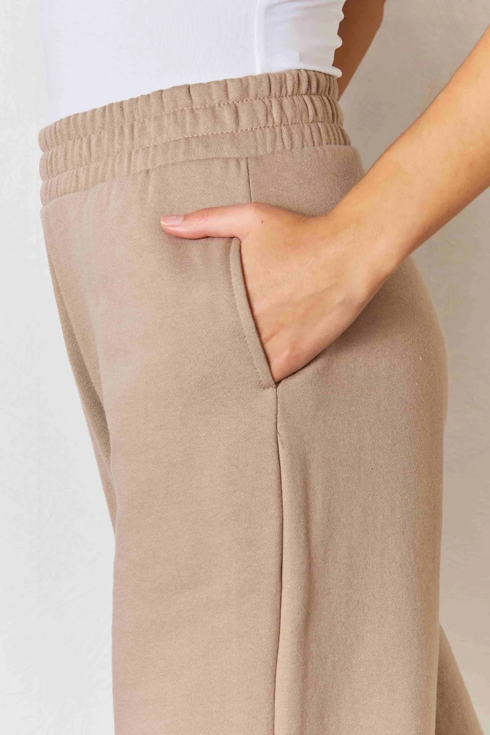 Wide Waistband Slit Wide Leg Pants, image 4