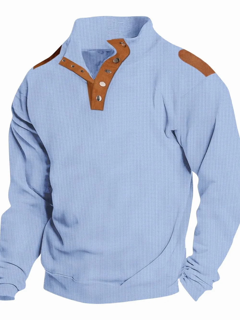 Men's Full Size Stand Collar Long Sleeve Polo Plus Size, image 2