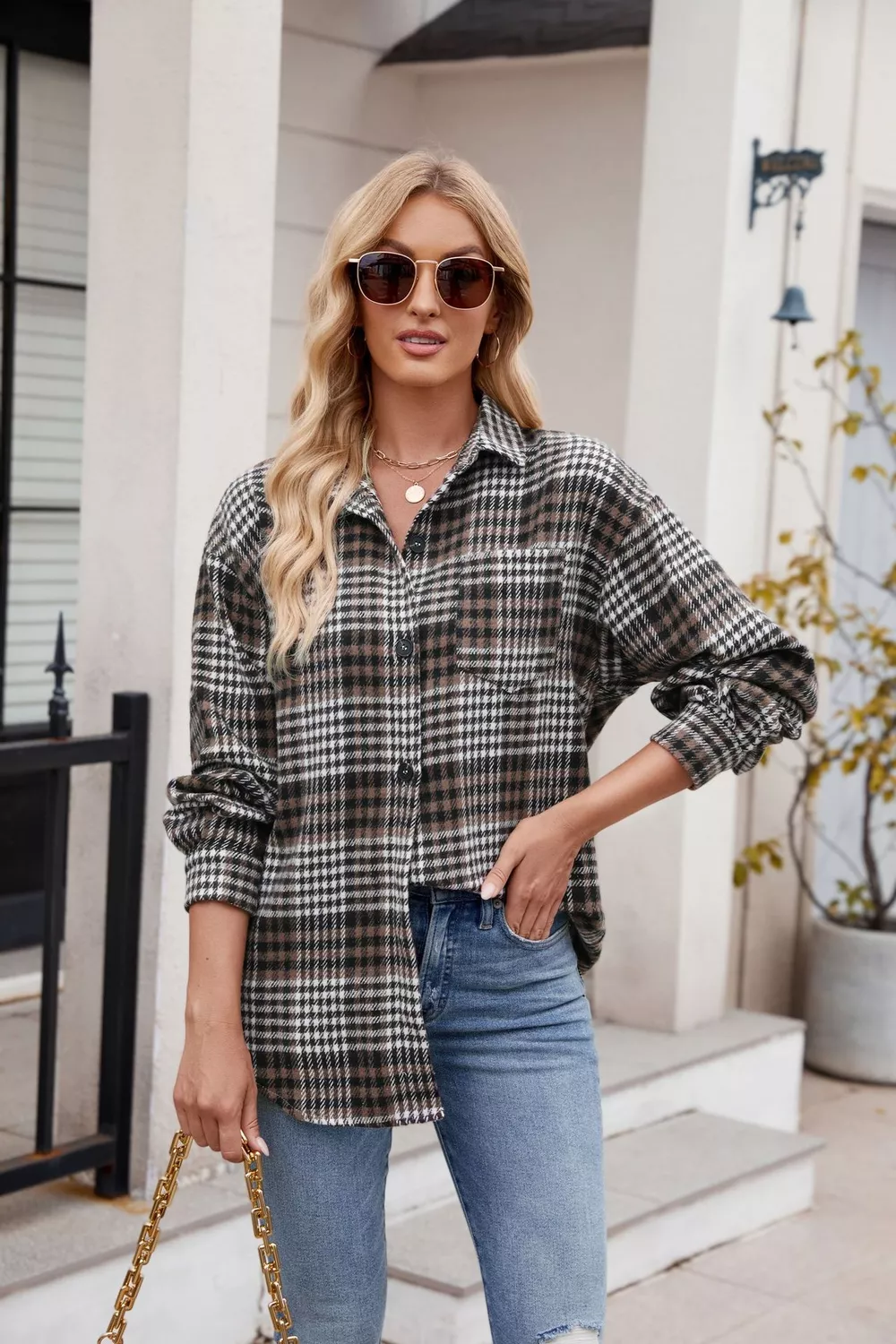 Casual Plaid Long Sleeve Shirt, image 2