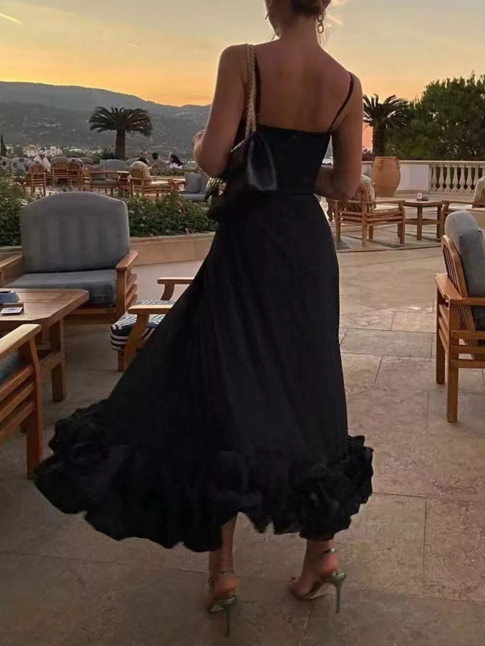 Ruffle Hem Scoop Neck Midi Dress, image 6