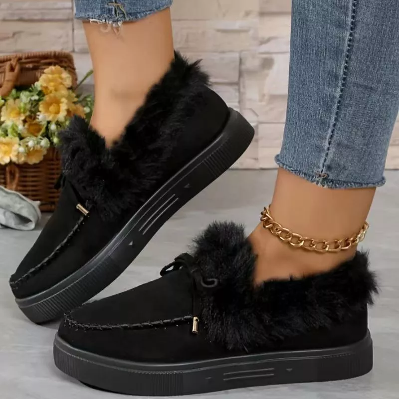 Fuzzy Round Toe Slip-Ons, image 7