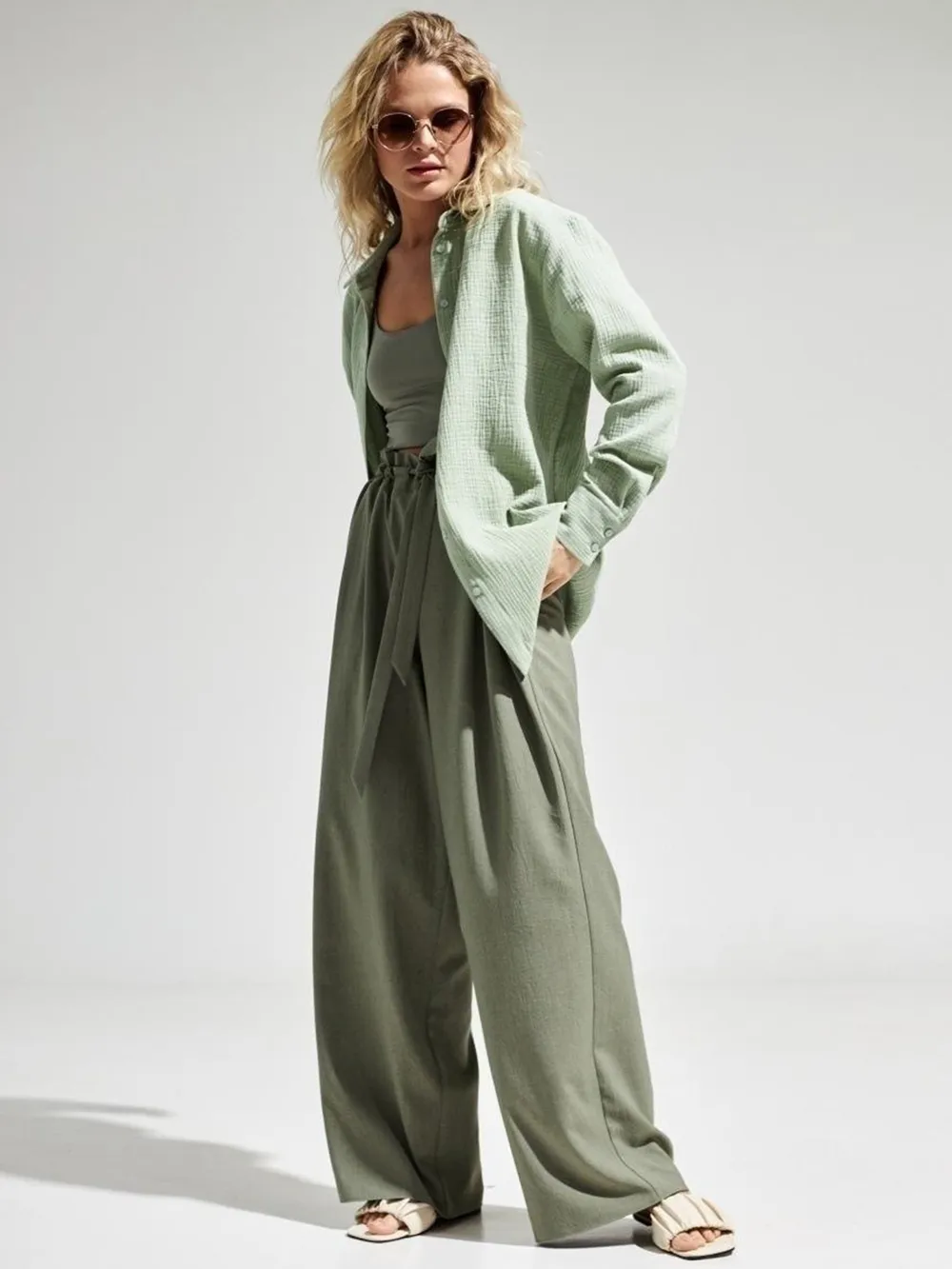 Textured Collared Neck Long Sleeve Shirt, image 29