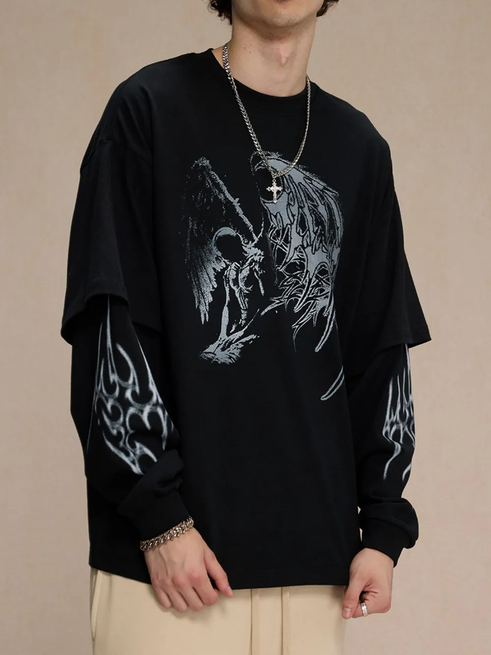 Men's Plus Size Graphic Round Neck T-Shirt, image 3