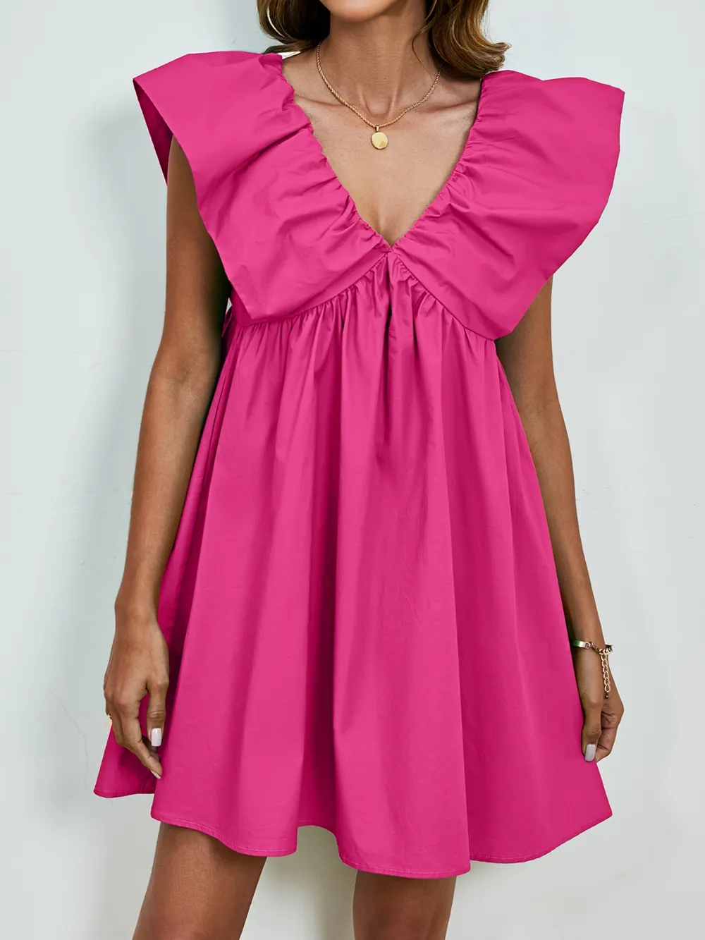 V-Neck Cap Sleeve Mini Dress, image 7