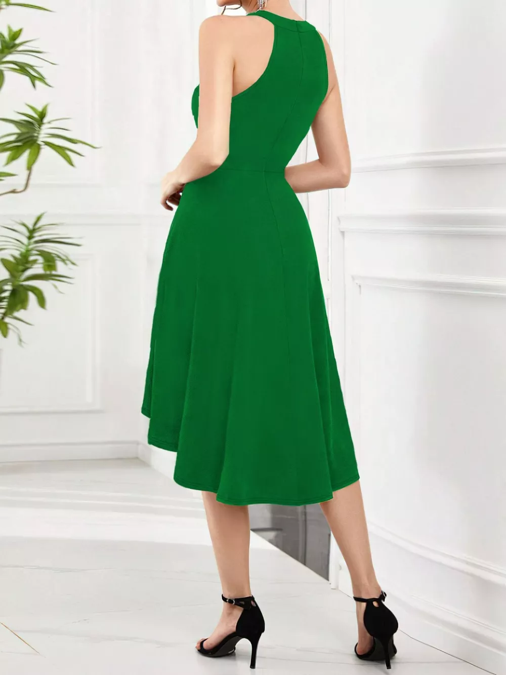 Elegant High-Low Hem Sleeveless Dress, image 11
