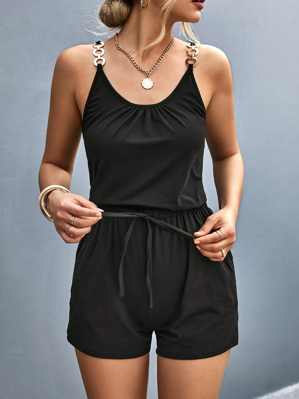 Scoop Neck Romper with Pockets, image 8