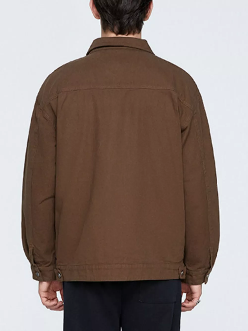 Men's Plus Size Button Up Long Sleeve Jacket, image 3