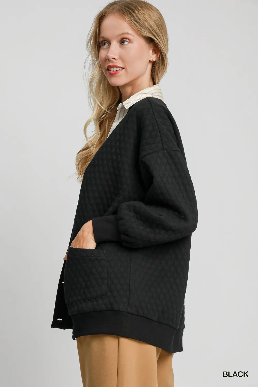 Button-Up Jacquard Cardigan, image 3