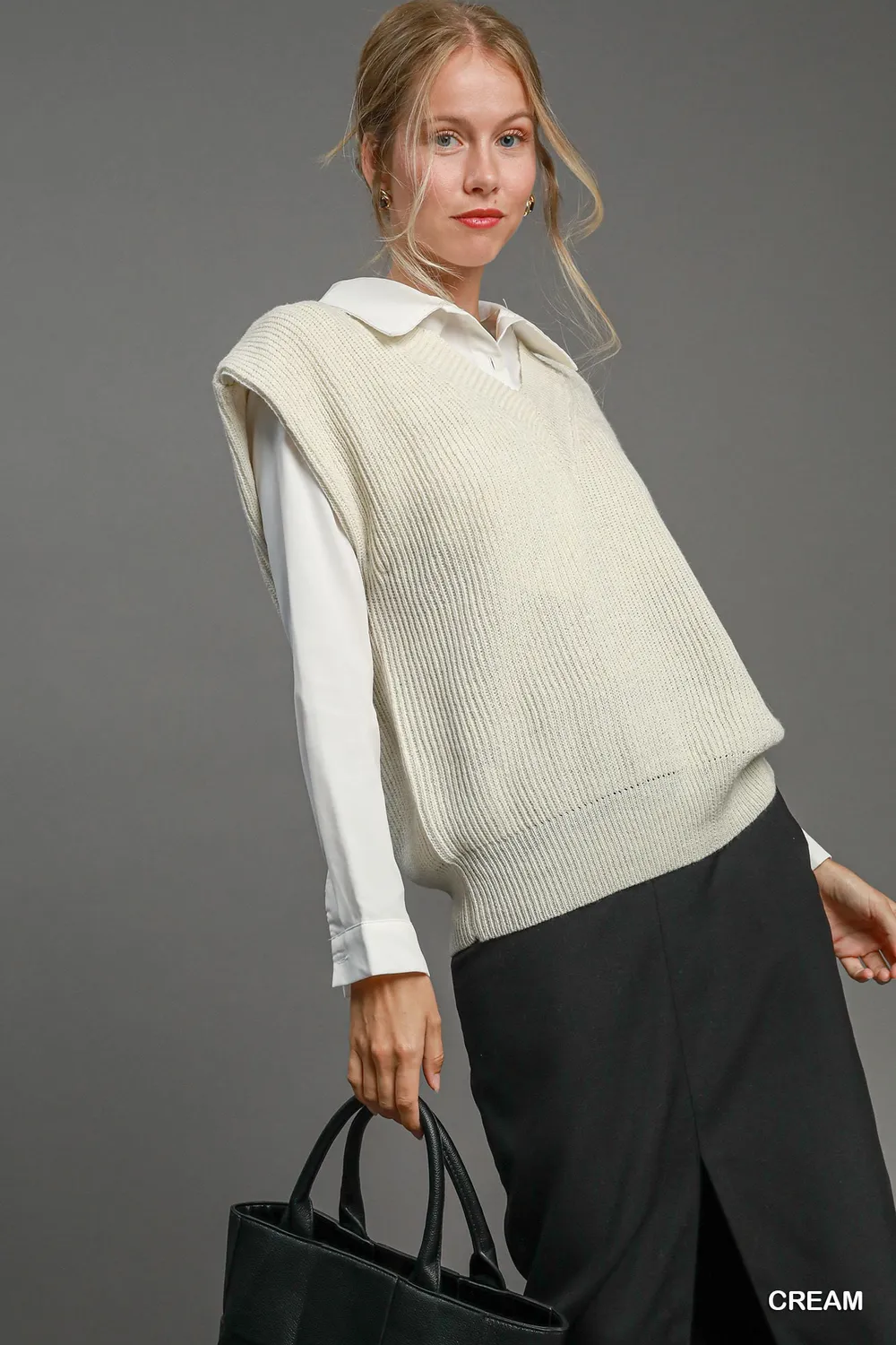 Oversized V Neck Vest, image 4