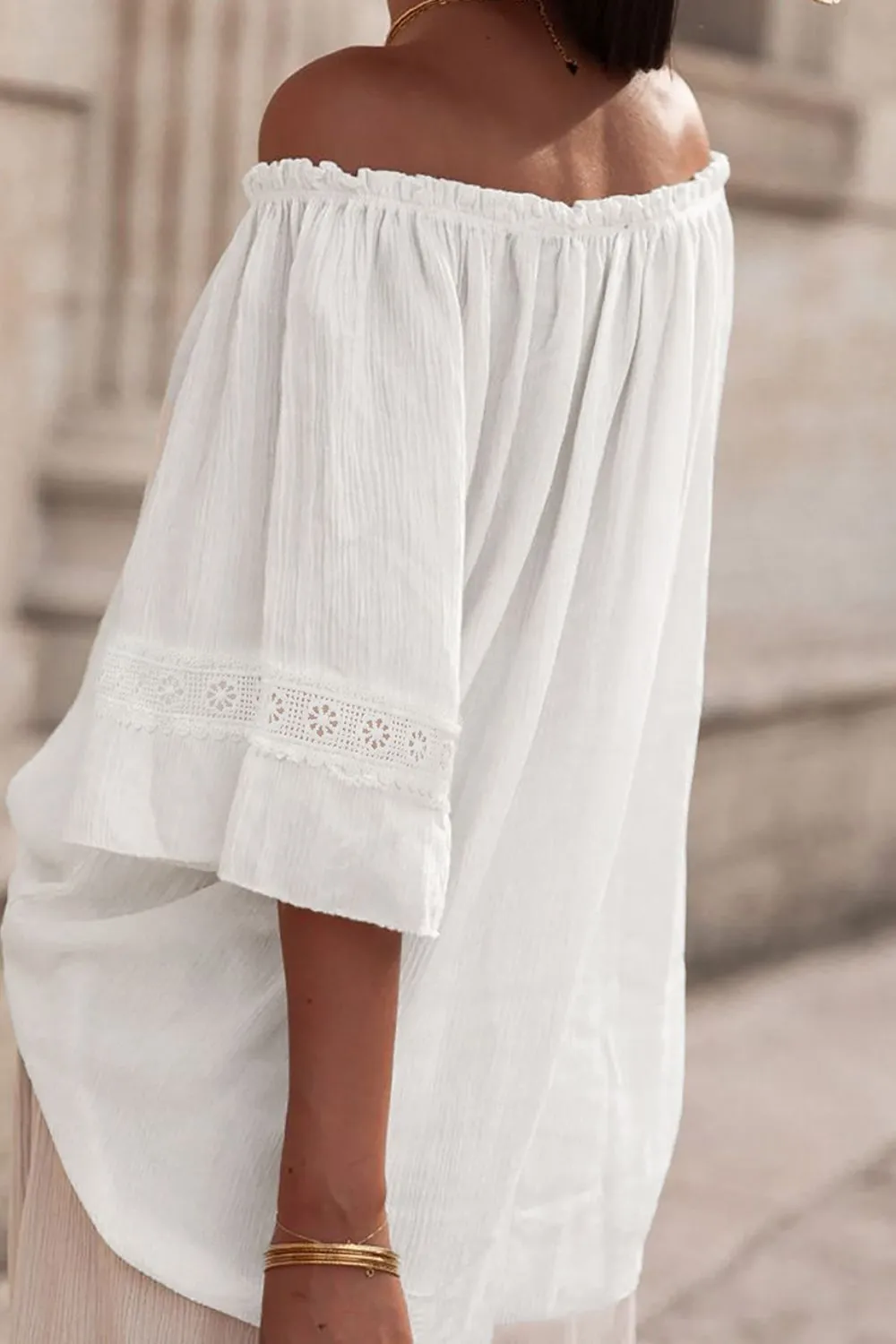 Lace Detail Off-Shoulder Blouse, image 7