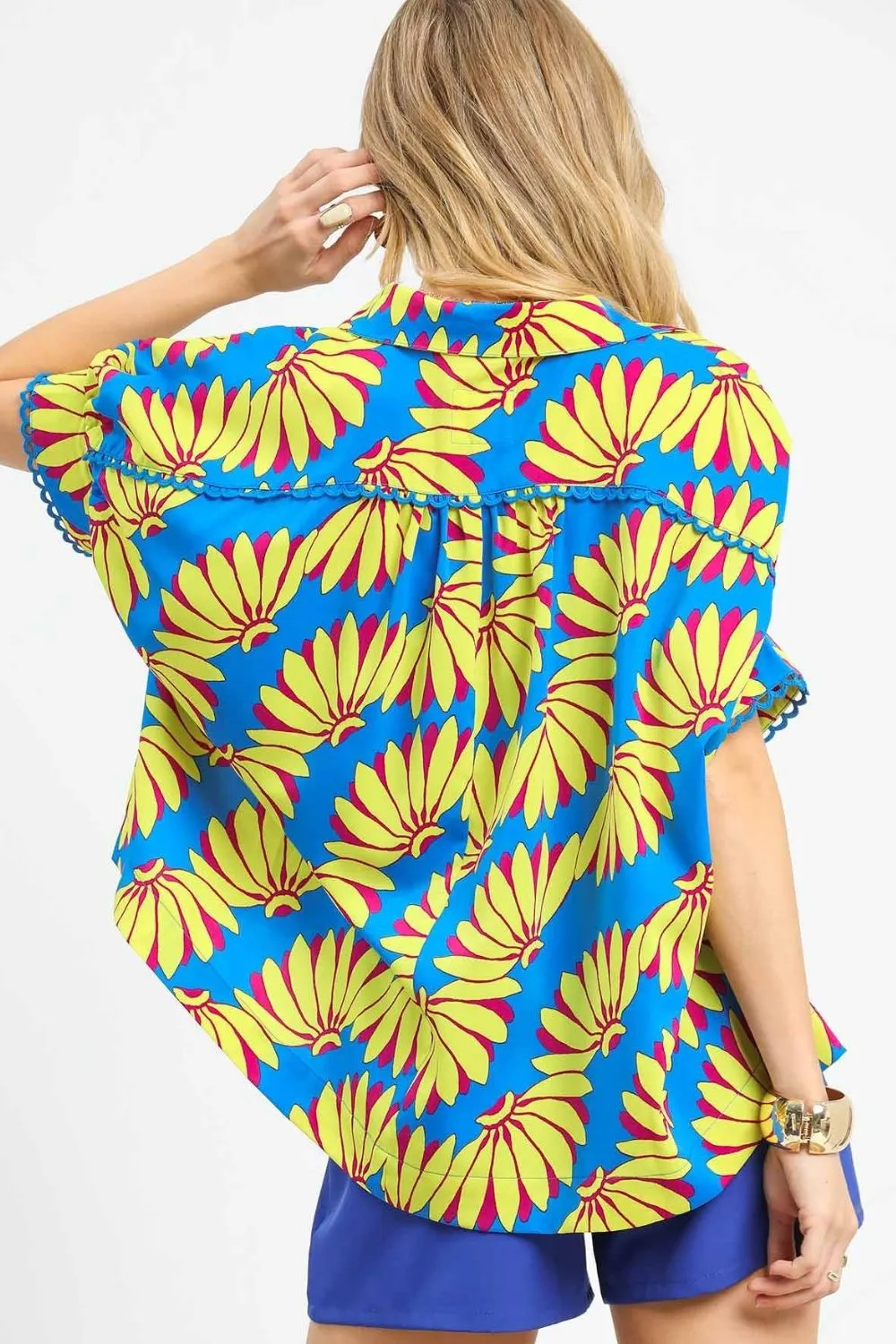 Printed Button-Up Relaxed Shirt, image 3