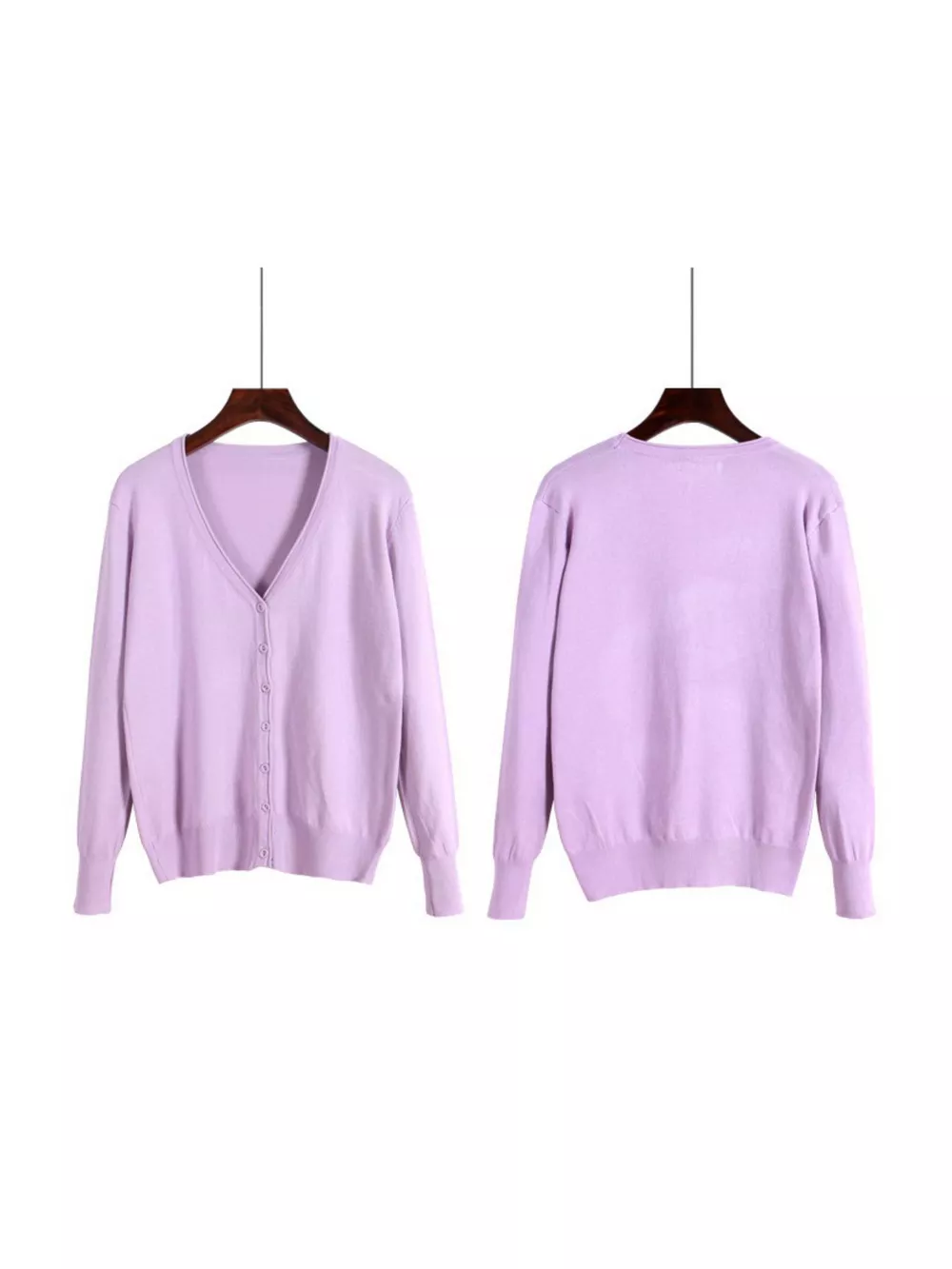 Classic V-Neck Button-Down Knit Cardigan, image 23
