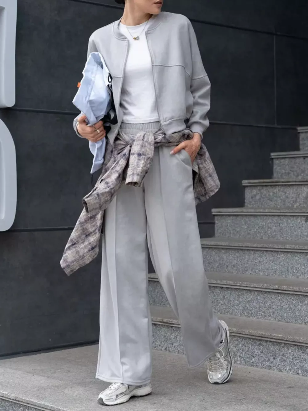 Zip Up Sweatshirt and Wide-Leg Pants Set, image 24