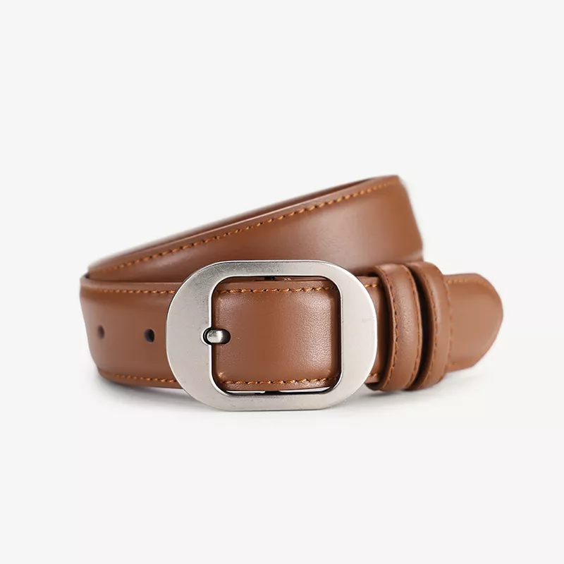 Classic Leather Belt with Silver Buckle, image 6