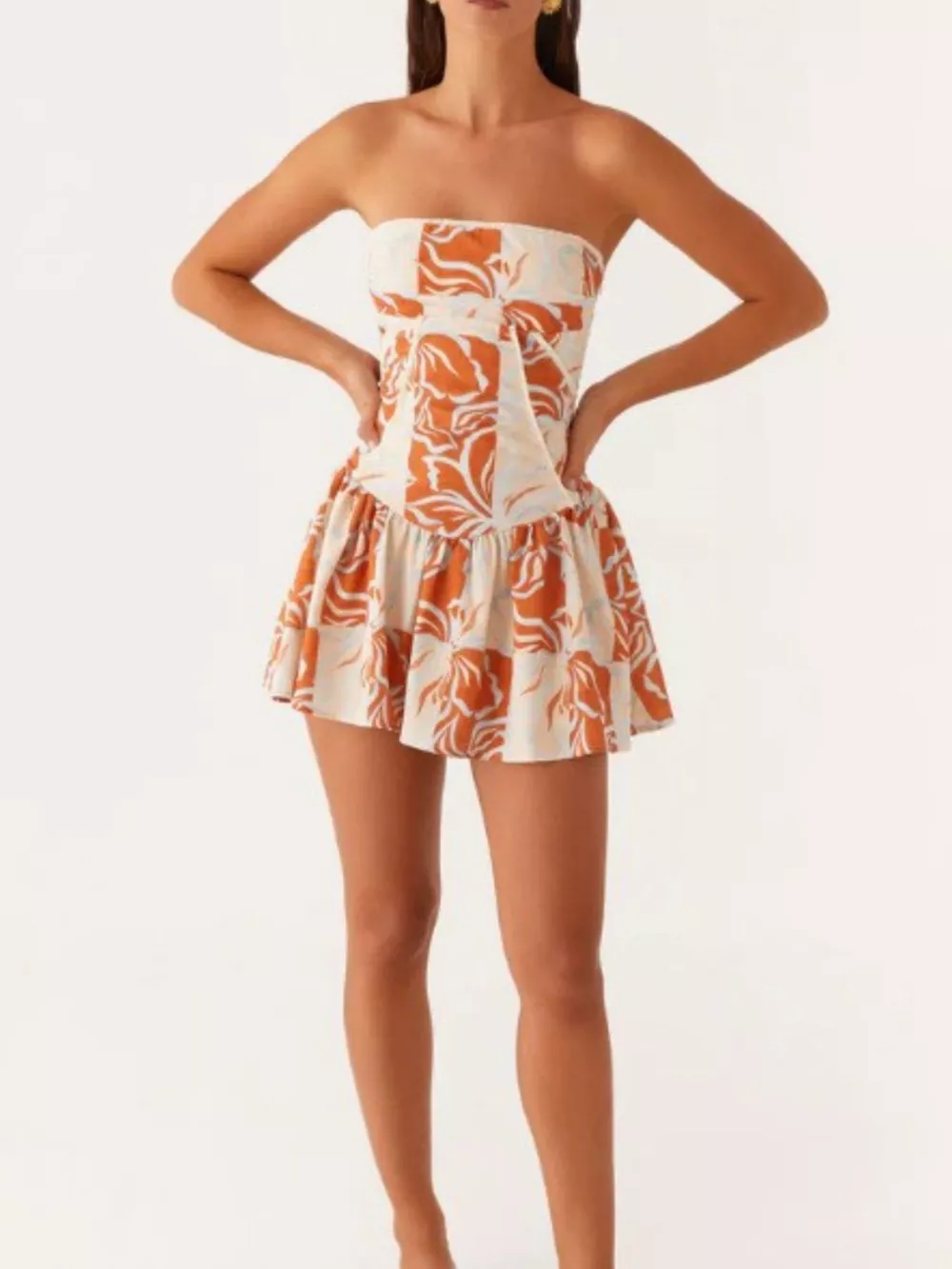 Lace Up Back Tube Dress, image 14