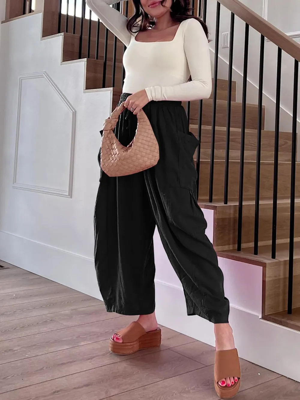 Full Size Drawstring Pants with Pockets Plus Size, image 7