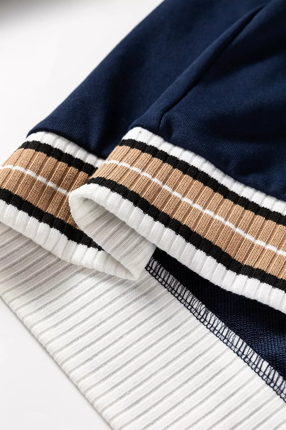 Contrast Striped Trim V Neck Sweatshirt, image 11