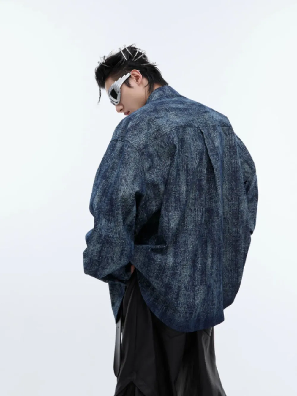 Men's Full Size Oversized Button Up Denim Shirt Plus Size, image 10