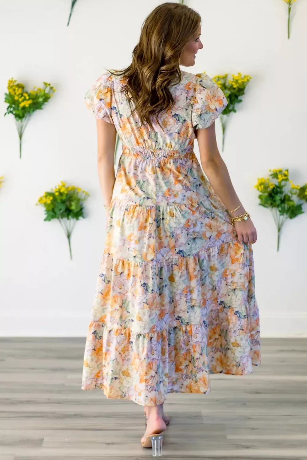 Floral Print Smocked Tiered Maxi Dress, image 2