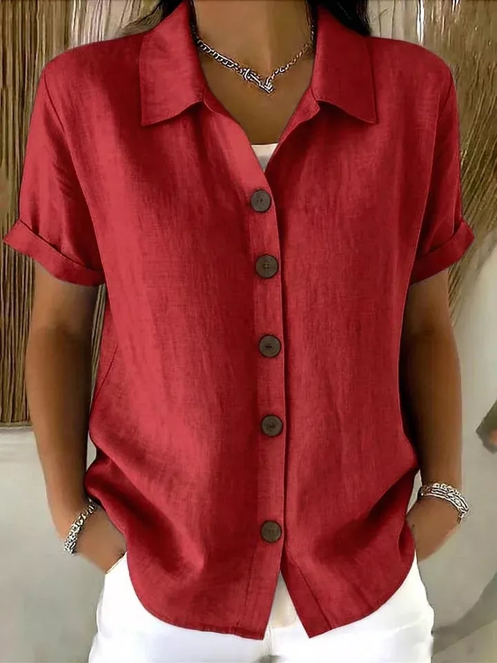 Full Size Button-Down Short Sleeve Shirt Plus Size, image 9