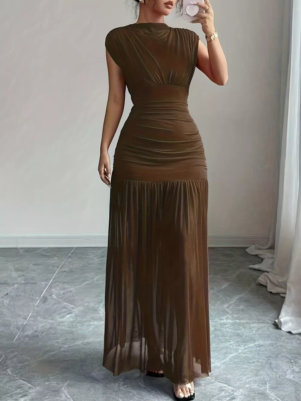 Ruched Bodycon Maxi Dress, image 5