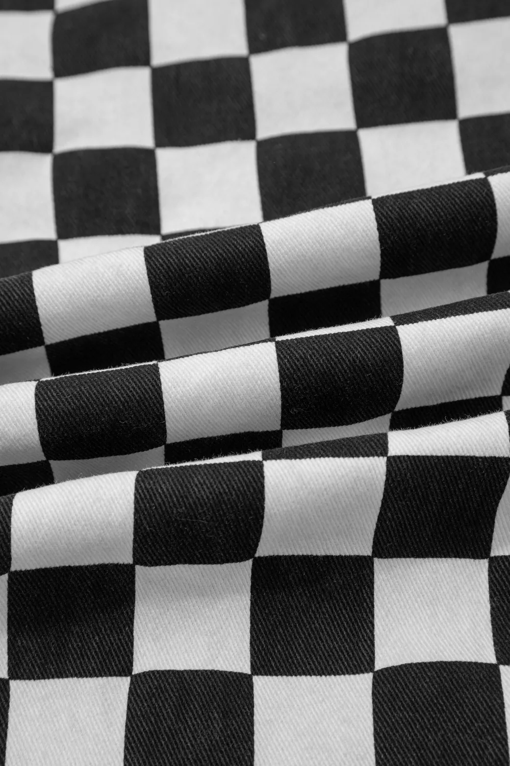 Checkerboard Print Distressed Holes Raw Edge Cropped Jeans, image 12