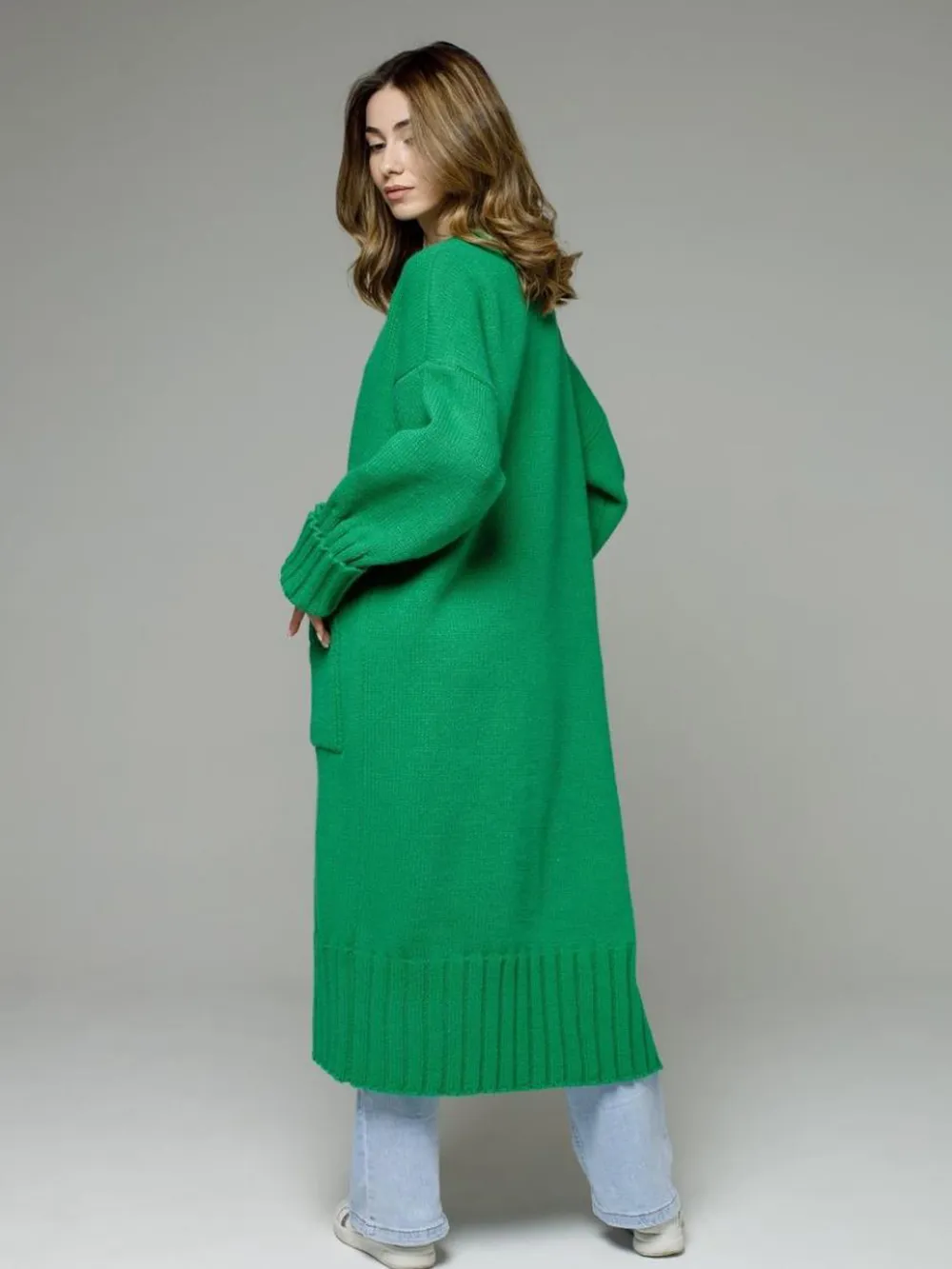 Pocketed Open Front Dropped Shoulder Cardigan, image 10