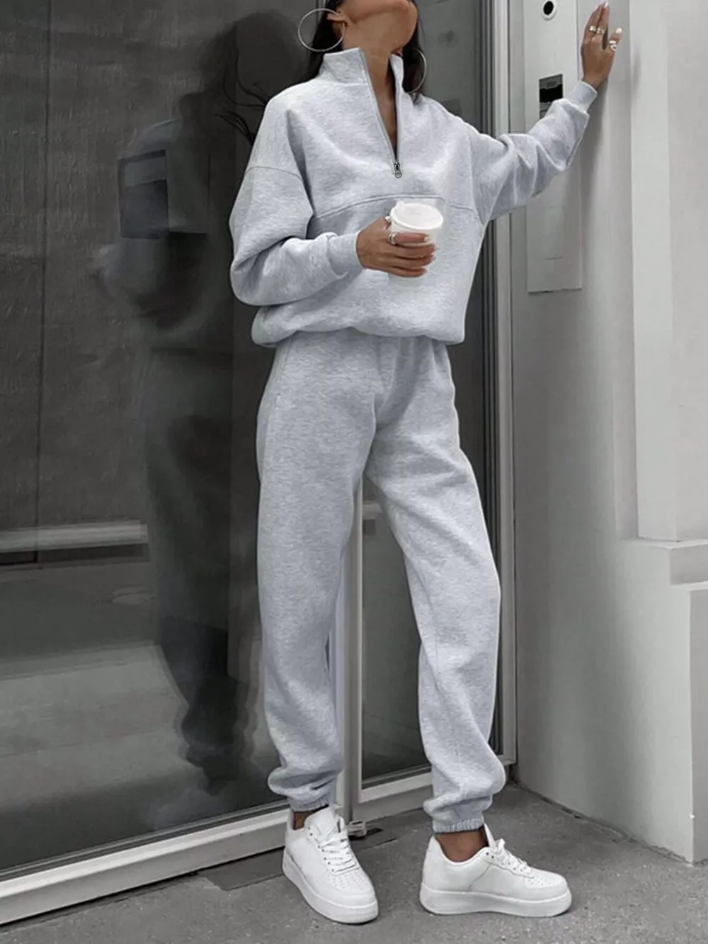 Half Zip Sweatshirt and Pants Set, image 3