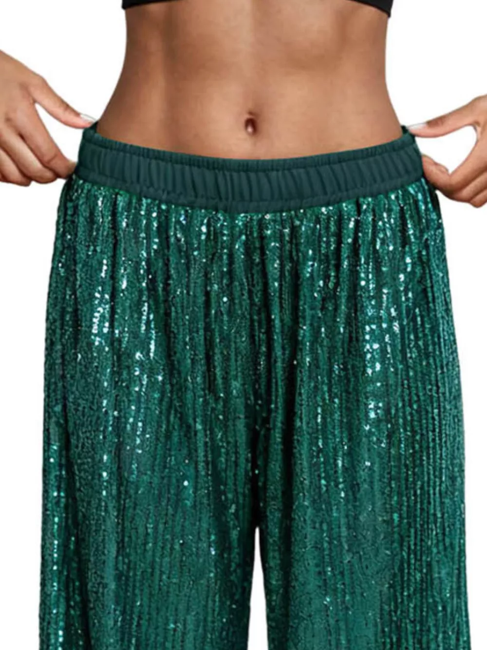 Sequin Wide-Leg Pants, image 10